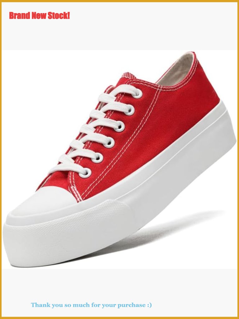 Canvas Platform Sneakers With Lace-Up Design For Casual Wear